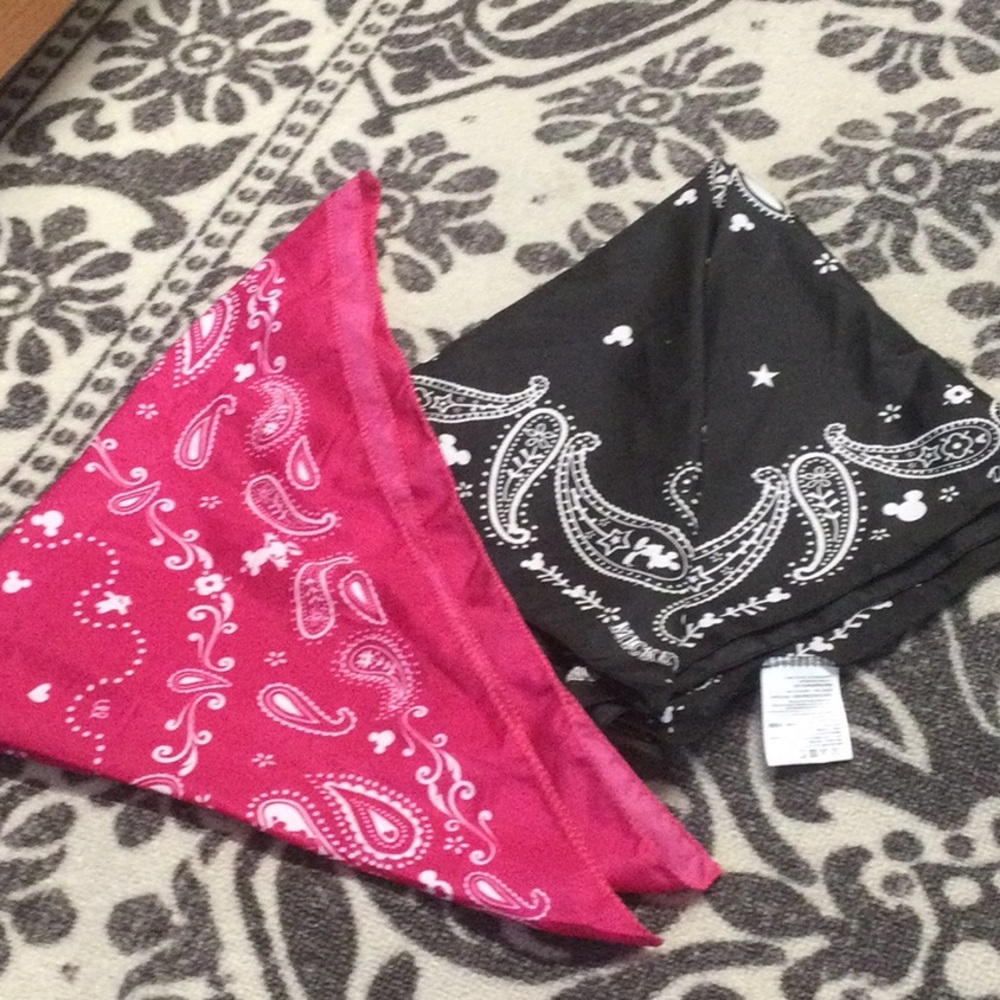 Pink and Black Mickey Mouse bandanna